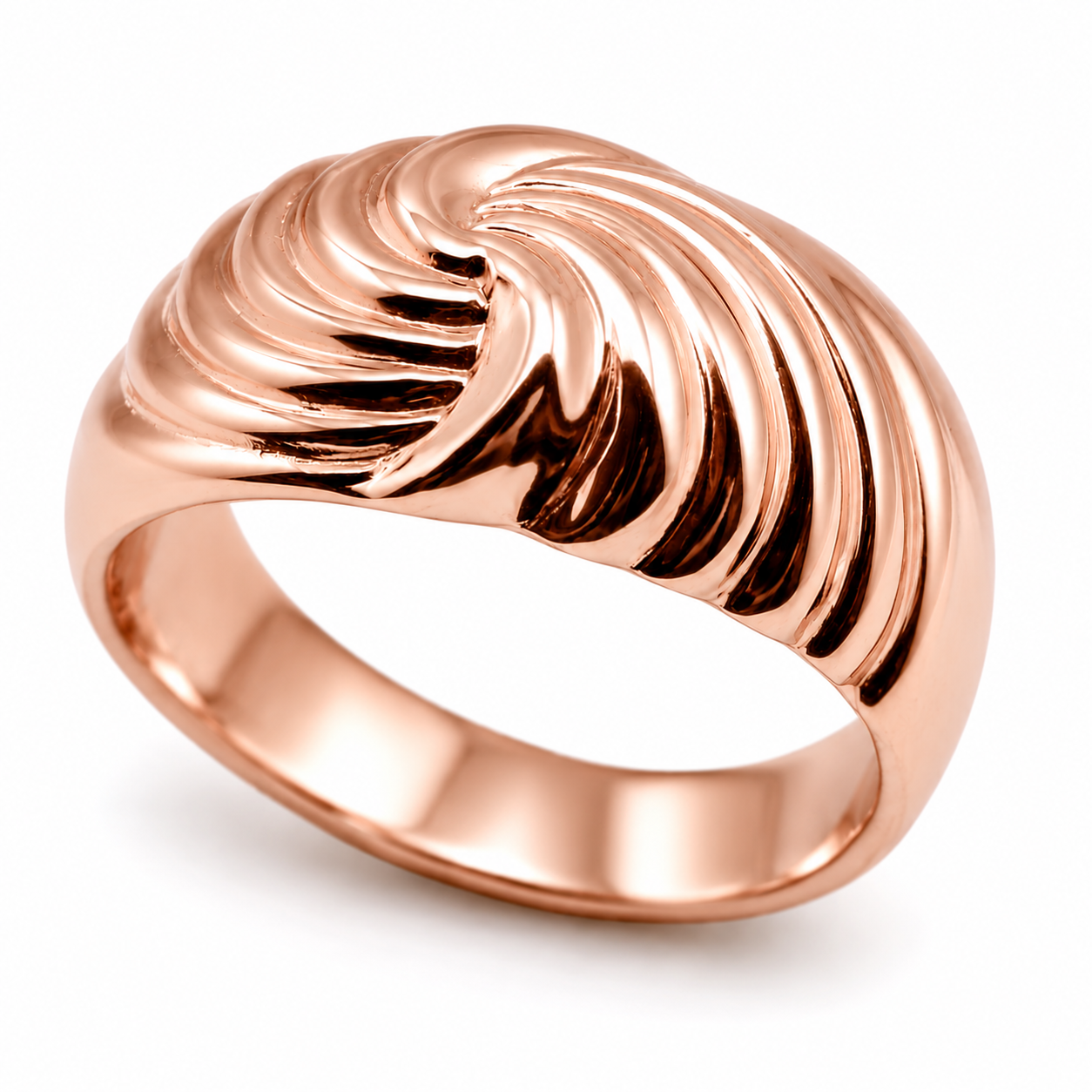 Genuine 9ct 9k 375 Yellow or Rose or White Gold or Sterling Silver Swirl Dress Ring