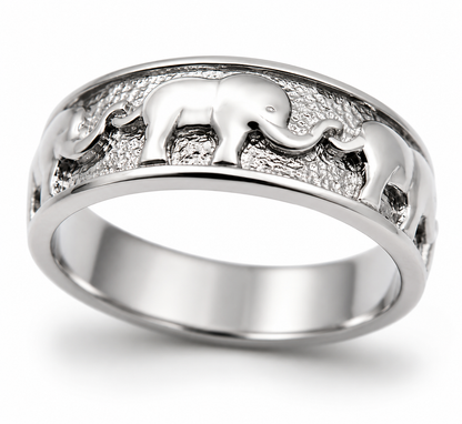 Genuine 9ct 9k 375 Solid Yellow, Rose or White Gold Lucky Elephant Ring Size L to Q