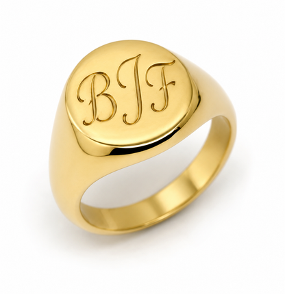 Genuine 9ct 9k Yellow, Rose or White Gold Oval Signet Ring Size X + Engraving