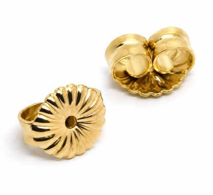 Kaedesigns 9ct 9k 375 Yellow Or White Gold Flower Earring Butterfly Backs 5.5mm Or 9mm