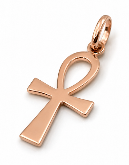 Genuine 9ct 9k 375 Yellow, Rose or White Gold Ankh Key of Life Charm Pendant