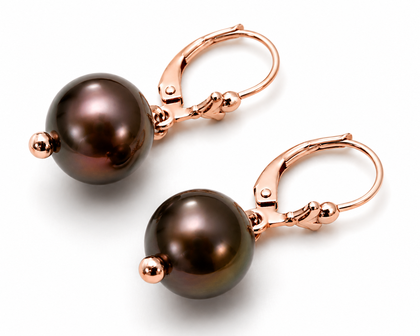 Genuine 9ct 9kt 375 Yellow, Rose or White  Gold 10mm Black Pearl Continental Clip Earrings
