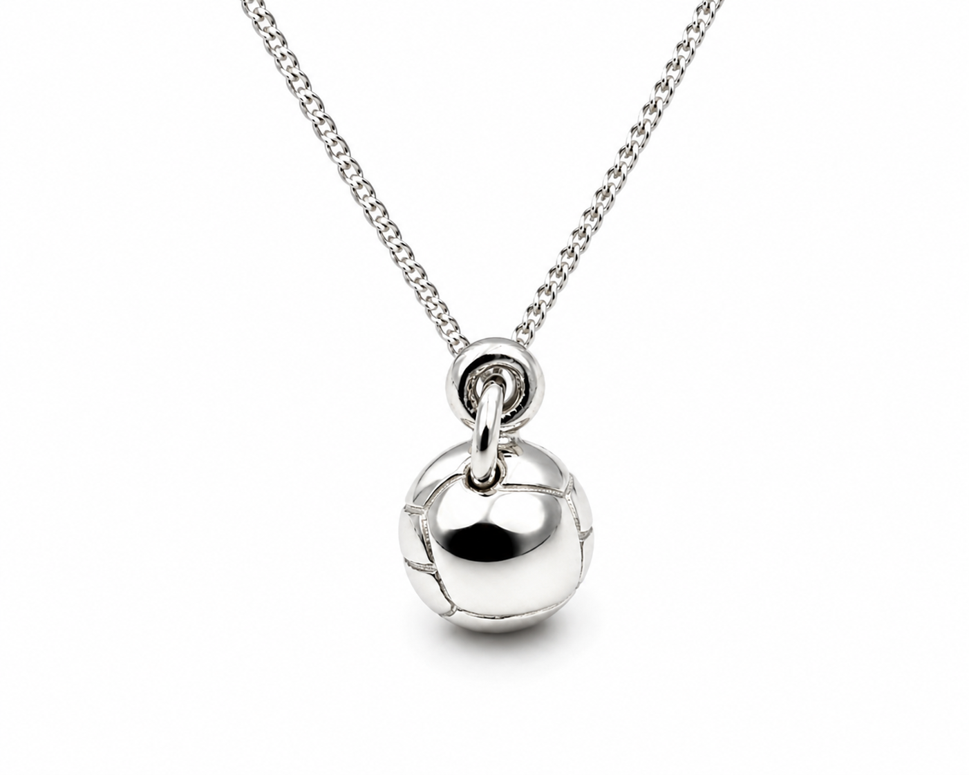 Genuine Sterling Silver 925 Netball Ball Pendant or Charm