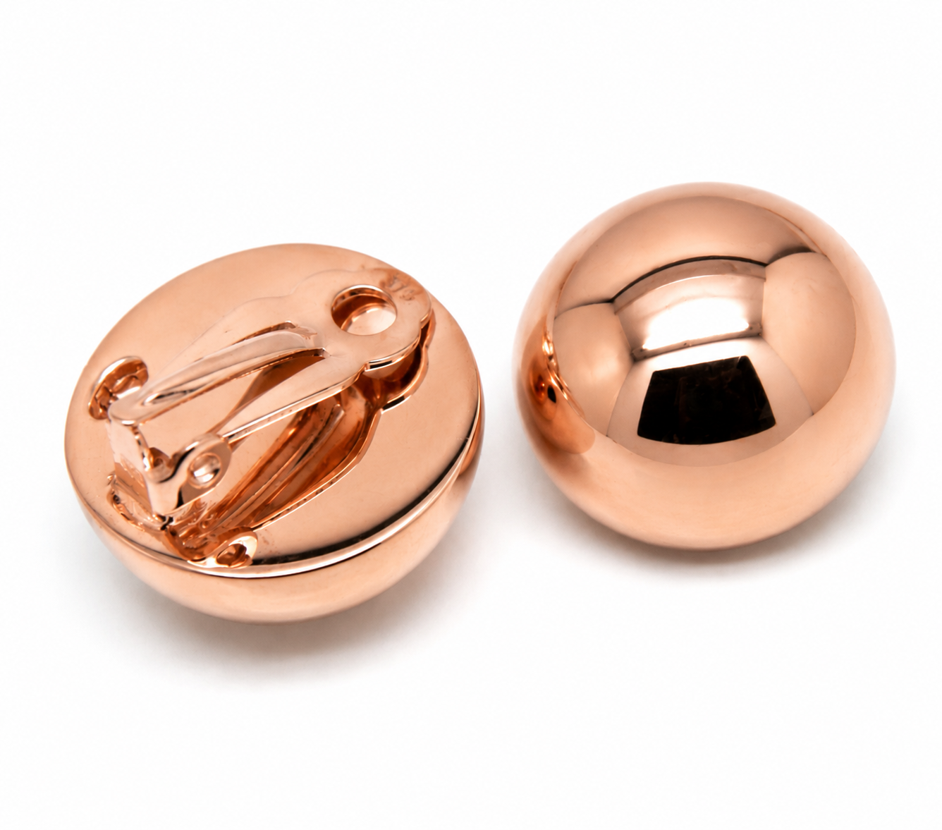 Kaedesigns Genuine 9ct 9k 375 Yellow, Rose Or White Gold Clip On 18mm Half Ball Earrings