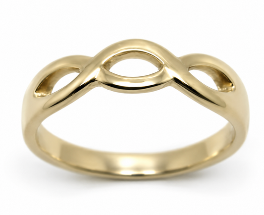 Genuine 9ct Yellow or Rose or White Gold or Sterling Silver Infinity Love Ring