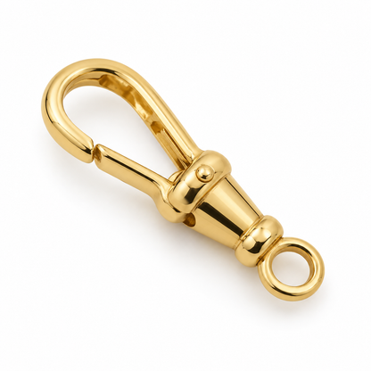 Genuine solid 18ct yellow gold rotating Albert swivel clasp, 17mm
