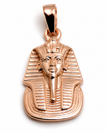 Genuine 9ct 9K 375 Yellow, Rose or White Gold or Silver Tutankhamun Egyptian Pharaoh Pendant