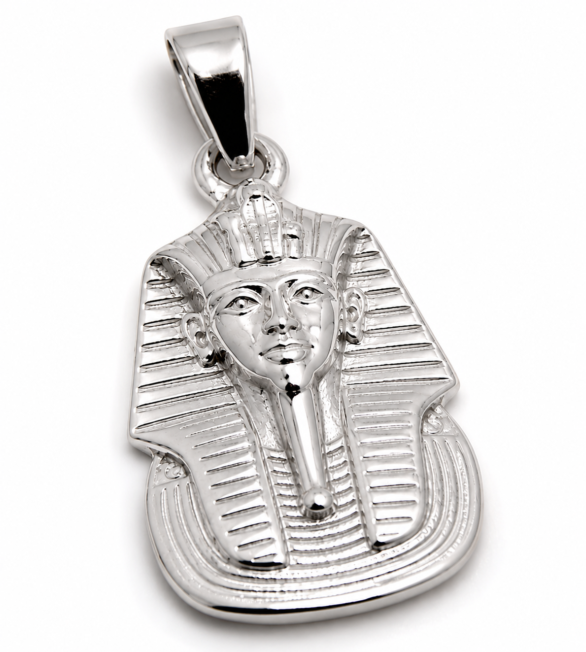 Genuine 9ct 9K 375 Yellow, Rose or White Gold or Silver Tutankhamun Egyptian Pharaoh Pendant