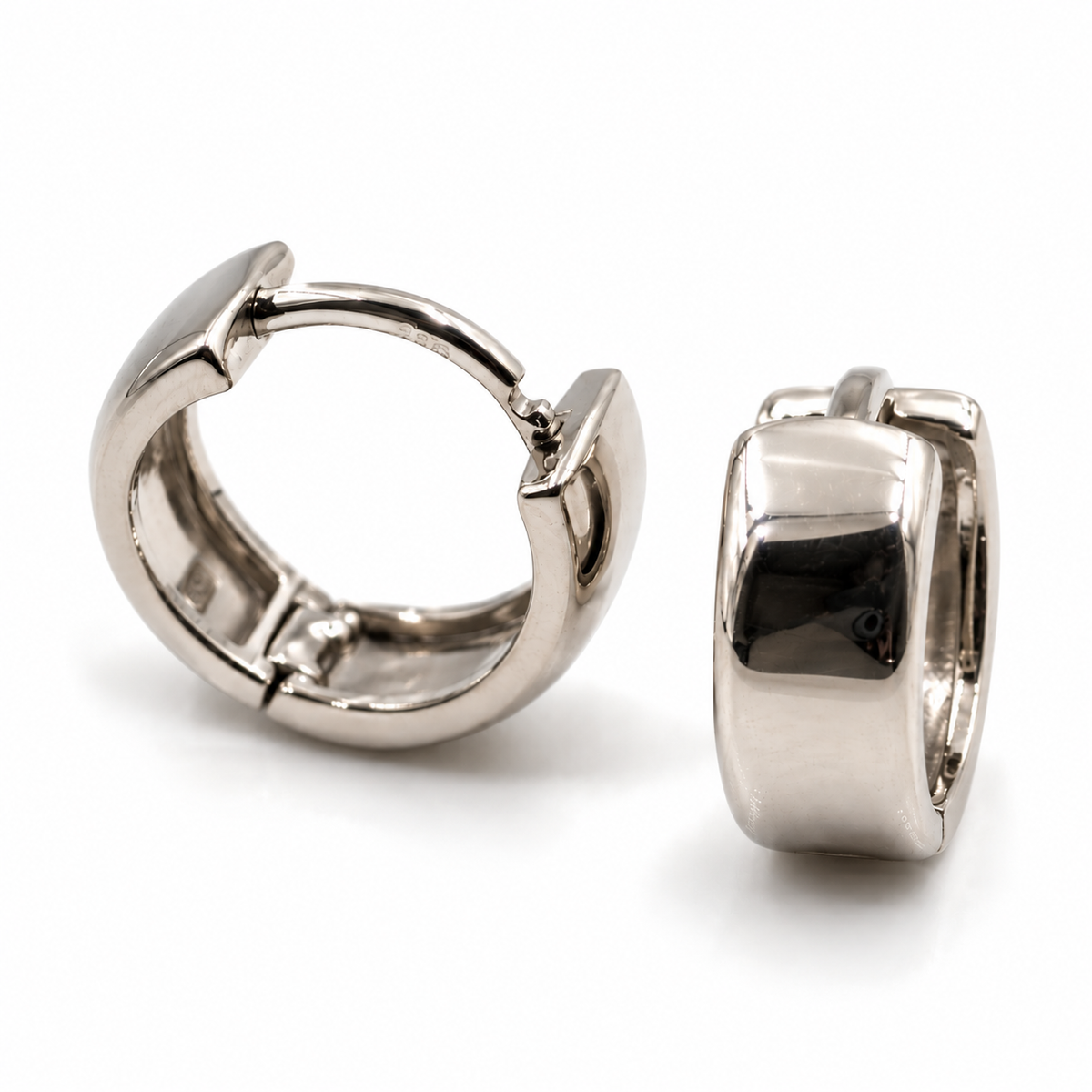 Genuine 9ct 9K Yellow, Rose or White Gold Small Hoop Oval Earrings 5mm Width - 11mm diameter