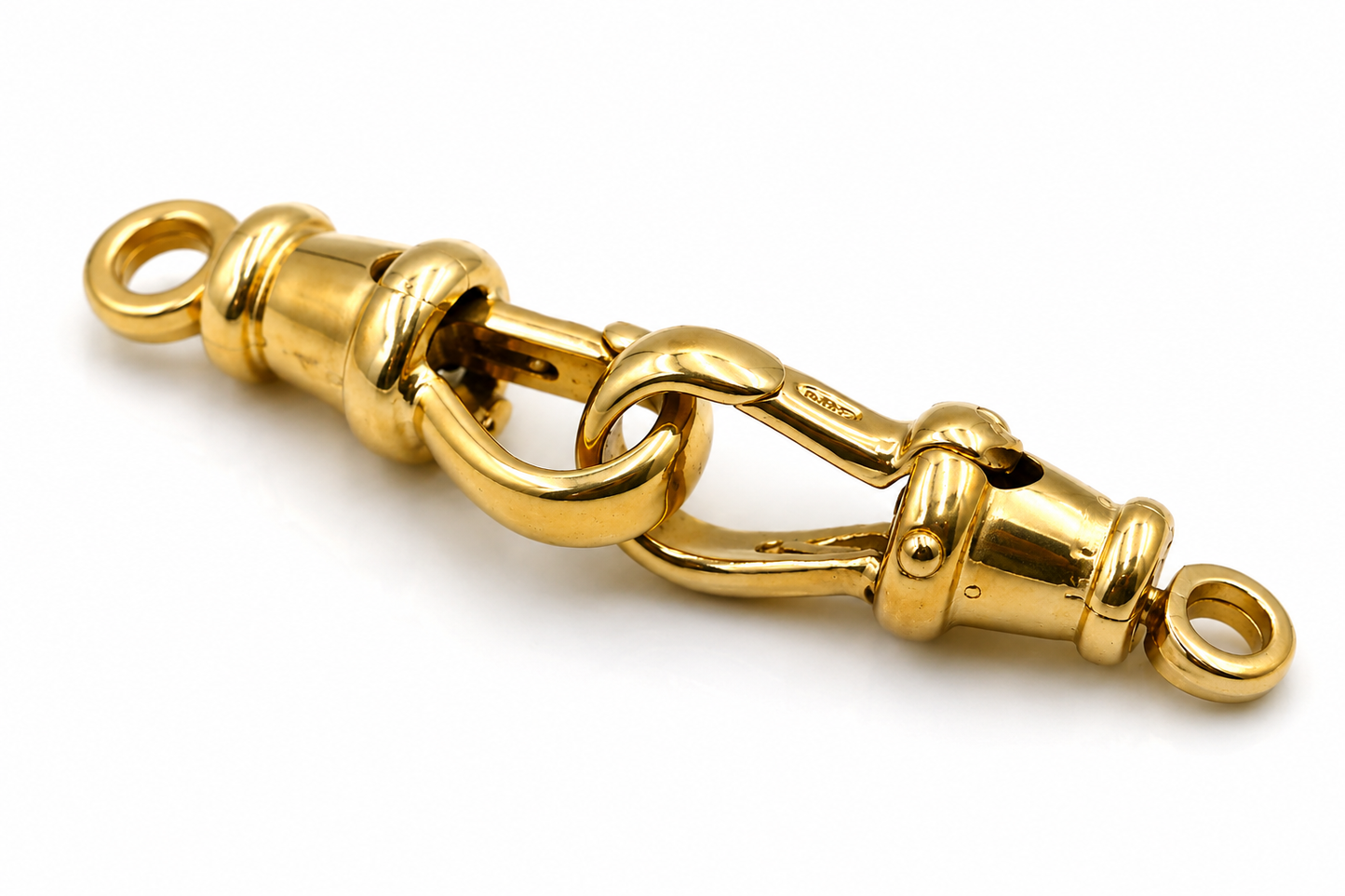 1 PAIR -  Genuine 18kt 18ct 750 Solid Yellow or Rose Gold Rotating Albert Swivel Clasp 17mm Size