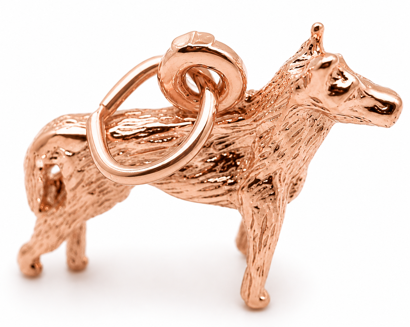 Genuine 9ct 9k 375 Yellow, Rose or White Gold Alsatian Dog German Shepherd Charm or Pendant