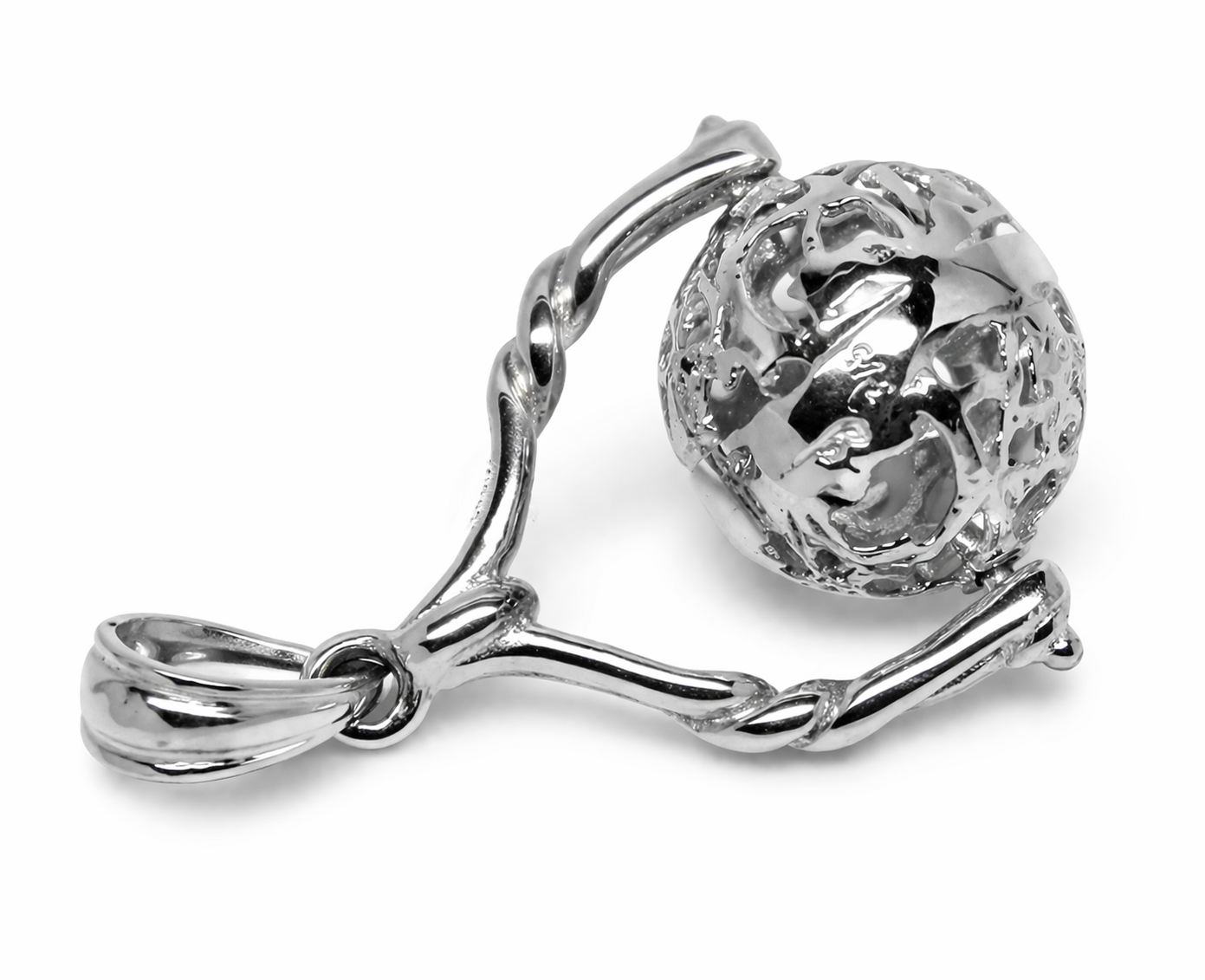 Genuine 9ct 9kt 375 Yellow, Rose Or White Gold 12mm Filigree Ball Spinner Pendant