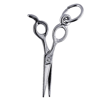 Sterling Silver 925 Scissors Hairdresser 3D Pendant Or Charm