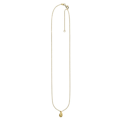 Genuine 9k 9ct Yellow or White Gold Teardrop Pendant with Diamond Cut Cable Chain 50cm