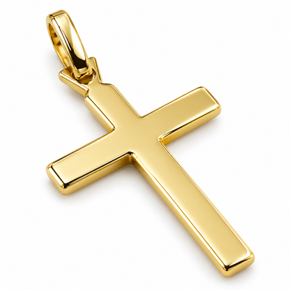 Genuine 9ct 9k 375 Yellow Gold Patterned Cross Pendant Charm