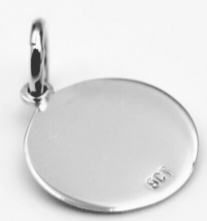 Genuine 9ct 9k 375 Solid Yellow, Rose or White Gold 12mm disc round circle pendant