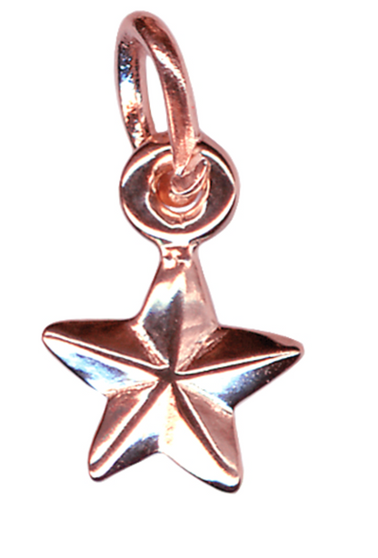 Genuine Tiny Very Small Sterling Silver 925 or 9ct Yellow, Rose or White Star Charm Pendant