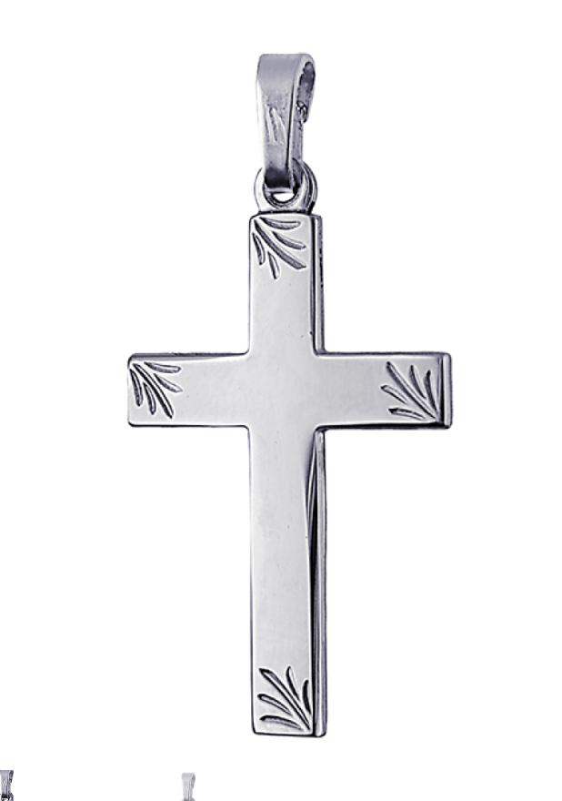 Genuine Sterling Silver 925 Fancy Cross Pendant Charm