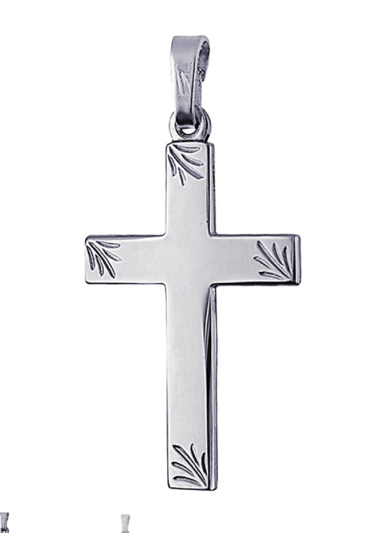Genuine Sterling Silver 925 Fancy Cross Pendant Charm