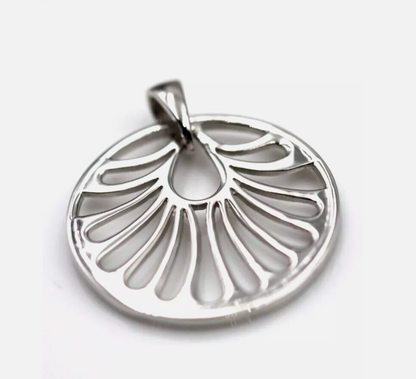 Kaedesigns Genuine Solid Sterling Silver 925 Circle Cut Out Pendant