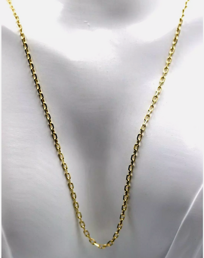 Genuine 750 18k 18ct Yellow Gold  Diamond Cut Anchor 2mm- Choose from 40cm, 45cm, 50cm and 60cm