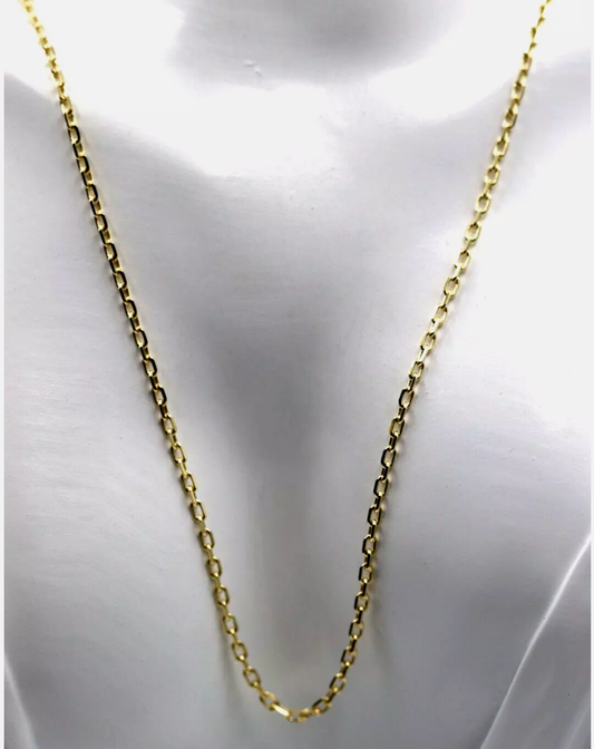 Genuine 750 18k 18ct Yellow Gold  Diamond Cut Anchor 2mm- Choose from 40cm, 45cm, 50cm and 60cm