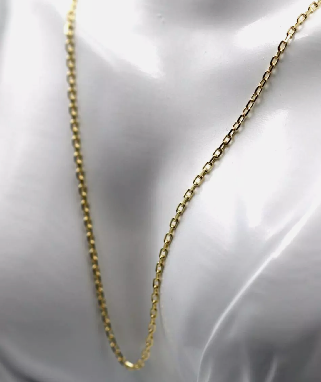 Genuine 750 18k 18ct Yellow Gold  Diamond Cut Anchor 2mm- Choose from 40cm, 45cm, 50cm and 60cm