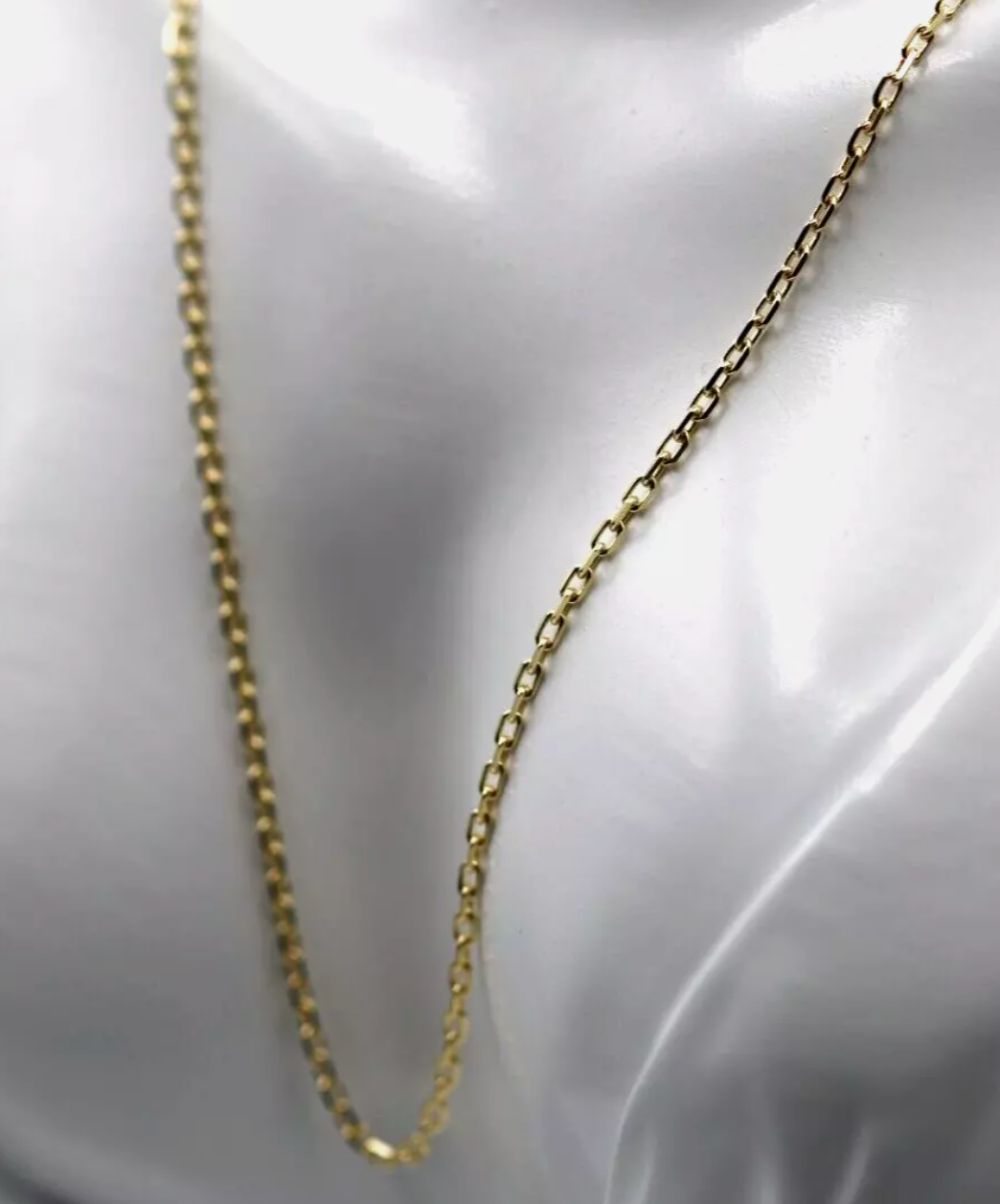 Genuine 750 18k 18ct Yellow Gold  Diamond Cut Anchor 2mm- Choose from 40cm, 45cm, 50cm and 60cm