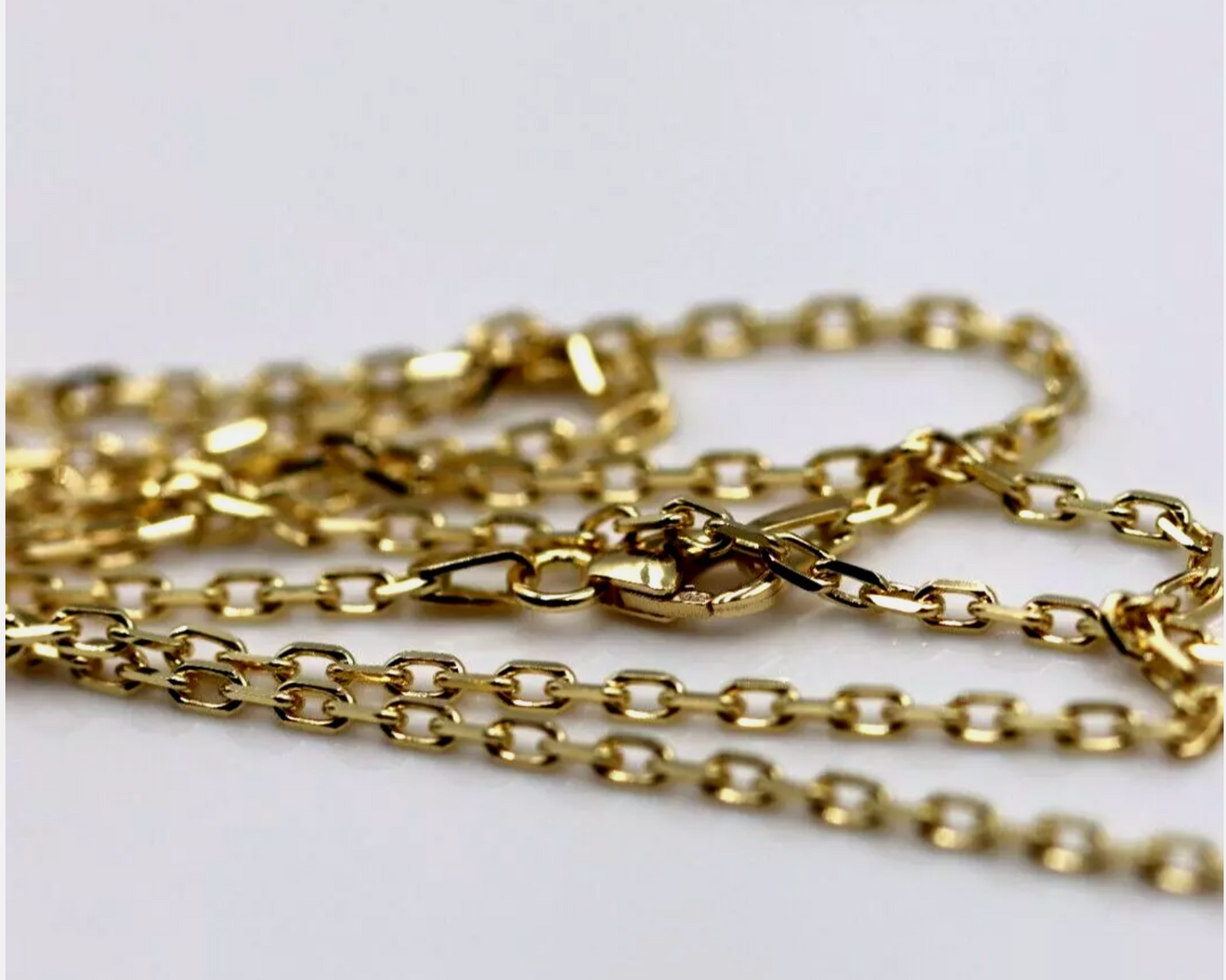 Genuine 750 18k 18ct Yellow Gold  Diamond Cut Anchor 2mm- Choose from 40cm, 45cm, 50cm and 60cm