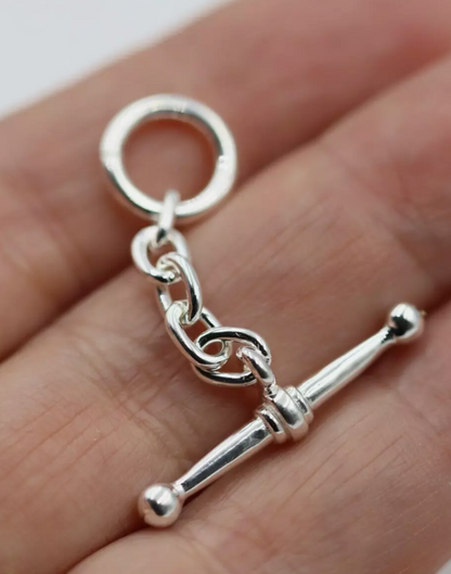 Genuine Sterling Silver 925 Fancy T-Bar Links FOB for Necklace Bracelet