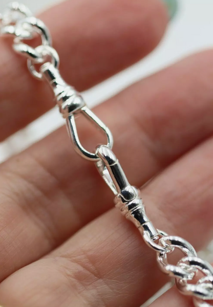 Sterling Silver 925 Heavy Kerb Curb Chain Necklace 50cm 71.2grams T-Bar + 2 x swivels Clasps