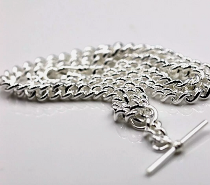 Sterling Silver 925 Heavy Kerb Curb Chain Necklace 50cm 71.2grams T-Bar + 2 x swivels Clasps
