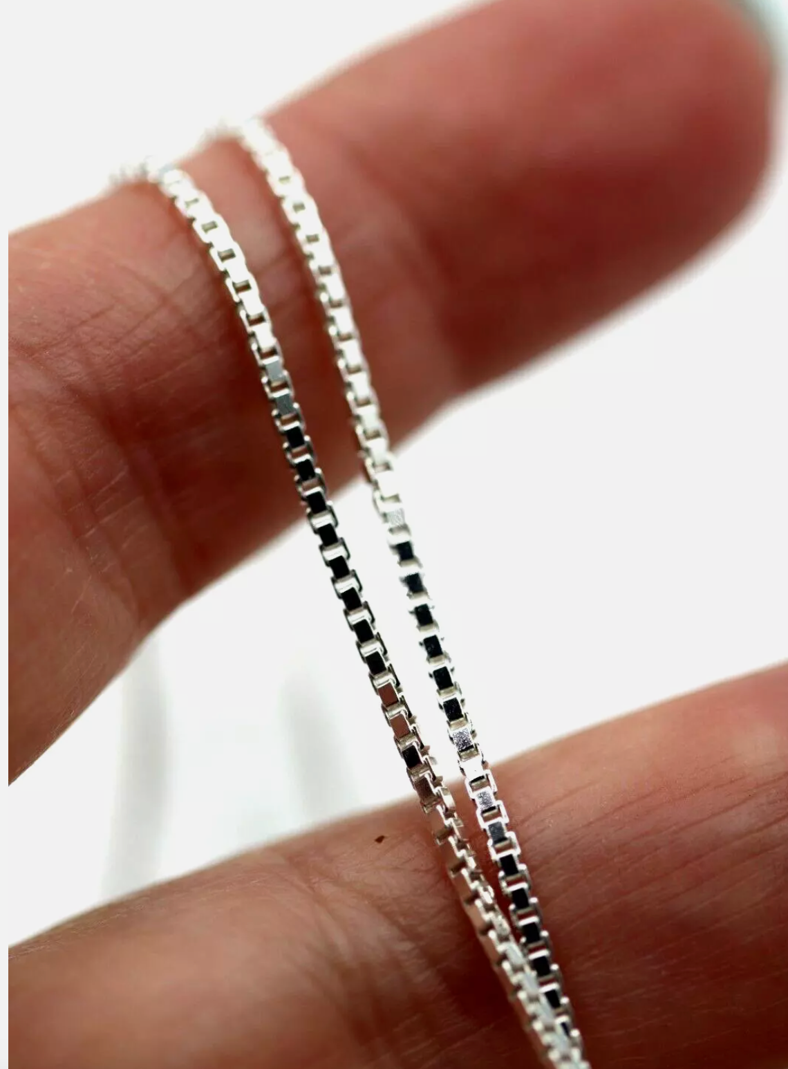 Sterling Silver 925 Venetian Box Chain Necklace 50cm, 55cm or 60cm