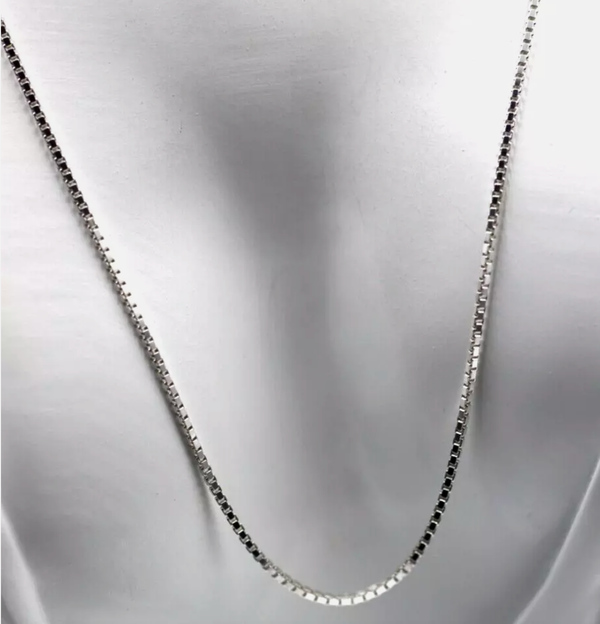 Sterling Silver 925 Venetian Box Chain Necklace 50cm, 55cm or 60cm