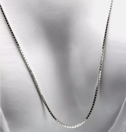 Sterling Silver 925 Venetian Box Chain Necklace 50cm, 55cm or 60cm