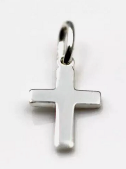 Genuine 18ct or 9ct Yellow, Rose or White Gold Cross Tiny Small Pendant / Charm 14mm x 8mm