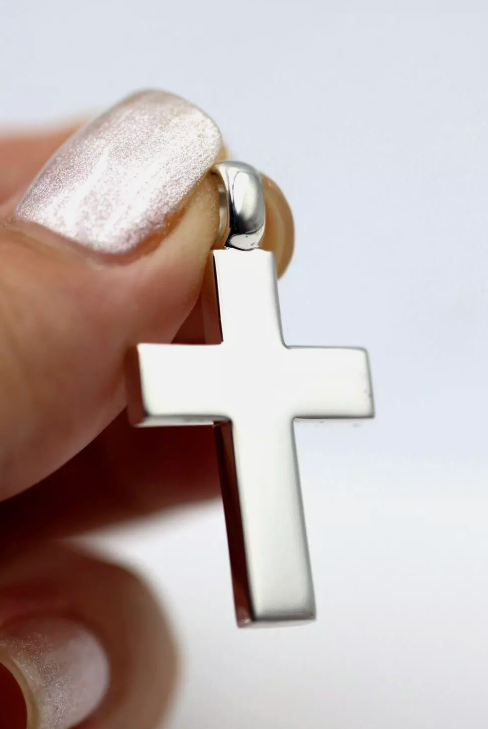 Genuine New Sterling Silver 925 Cross Plain Thick Pendant 35mm X 20mm