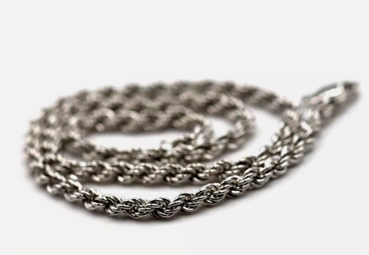Genuine 9ct 9k Yellow, Rose or White Gold Solid Rope Chain 4.4mm Wide -  50cm, 55cm, 60cm or 65cm lengths