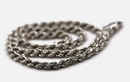 Genuine 9ct 9k Yellow, Rose or White Gold Solid Rope Chain 4.4mm Wide -  50cm, 55cm, 60cm or 65cm lengths