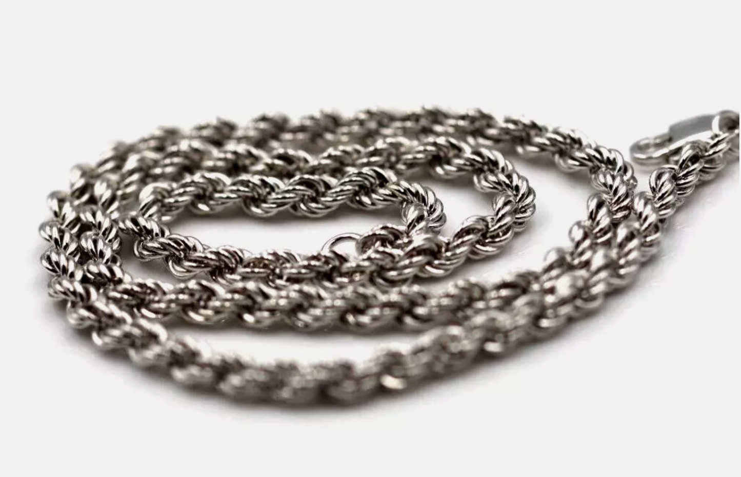 Genuine 9ct 9k Yellow, Rose or White Gold Solid Rope Chain 4.4mm Wide -  50cm, 55cm, 60cm or 65cm lengths