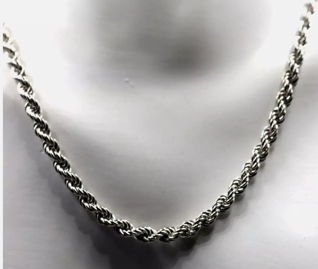 Genuine 9ct 9k Yellow, Rose or White Gold Solid Rope Chain 4.4mm Wide -  50cm, 55cm, 60cm or 65cm lengths