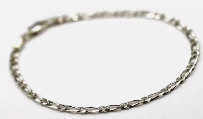 Genuine Sterling Silver 925 Figaro Charm bracelet 19cm long