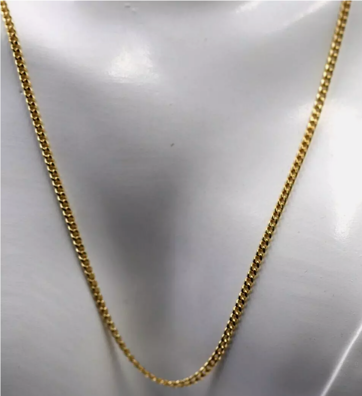 Genuine Solid 9ct 9k 375 Yellow Gold Diamond Cut Curb Necklace Chain 2mm wide