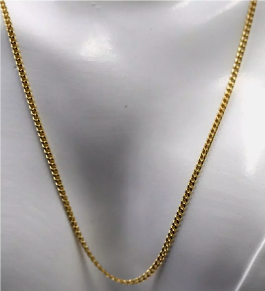 Genuine Solid 9ct 9k 375 Yellow Gold Diamond Cut Curb Necklace Chain 2mm wide