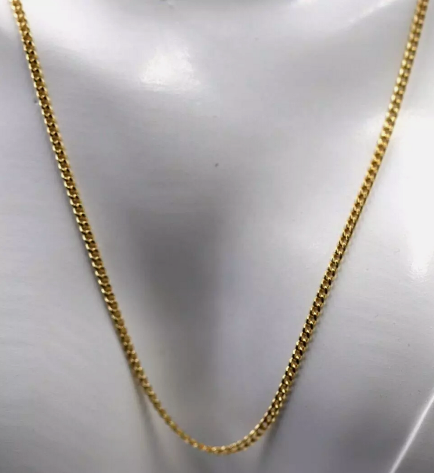 Genuine Solid 9ct 9k 375 Yellow Gold Diamond Cut Curb Necklace Chain 2mm wide