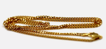 Genuine Solid 9ct 9k 375 Yellow Gold Diamond Cut Curb Necklace Chain 2mm wide