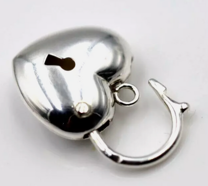 Sterling Silver 925 Bubble Heart Padlock Pendant 15mm X 19mm