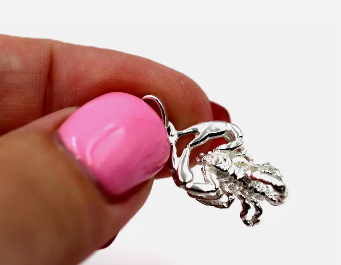 Genuine Large/Med Sterling Silver 925 Scorpio Zodiac Pendant Charm