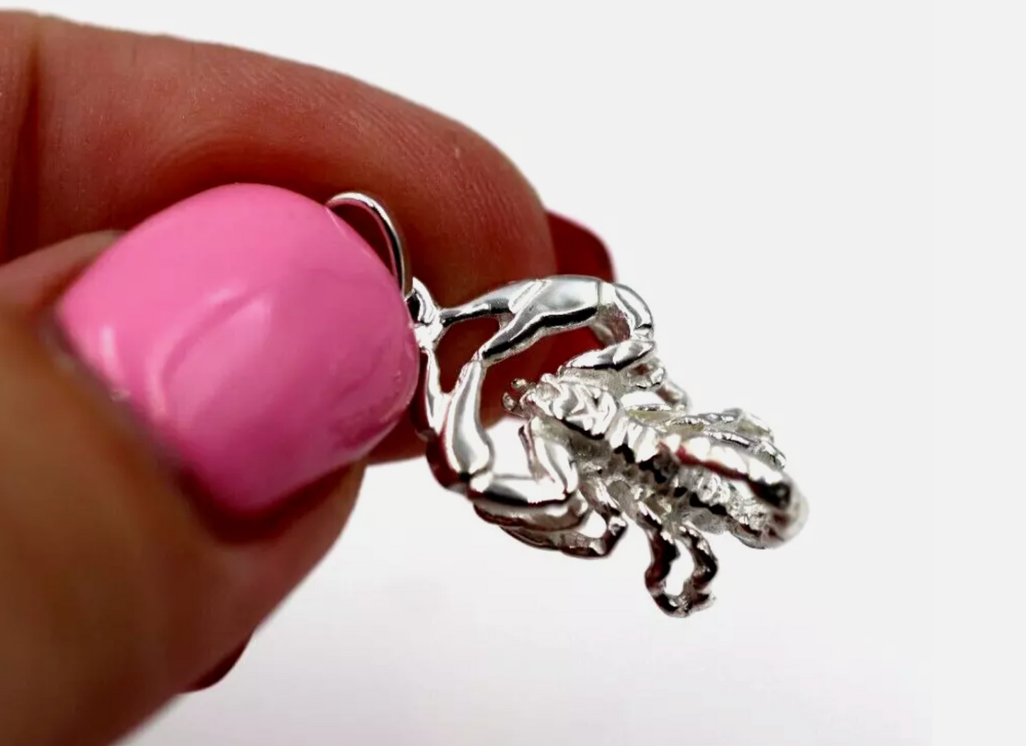 Genuine Large/Med Sterling Silver 925 Scorpio Zodiac Pendant Charm