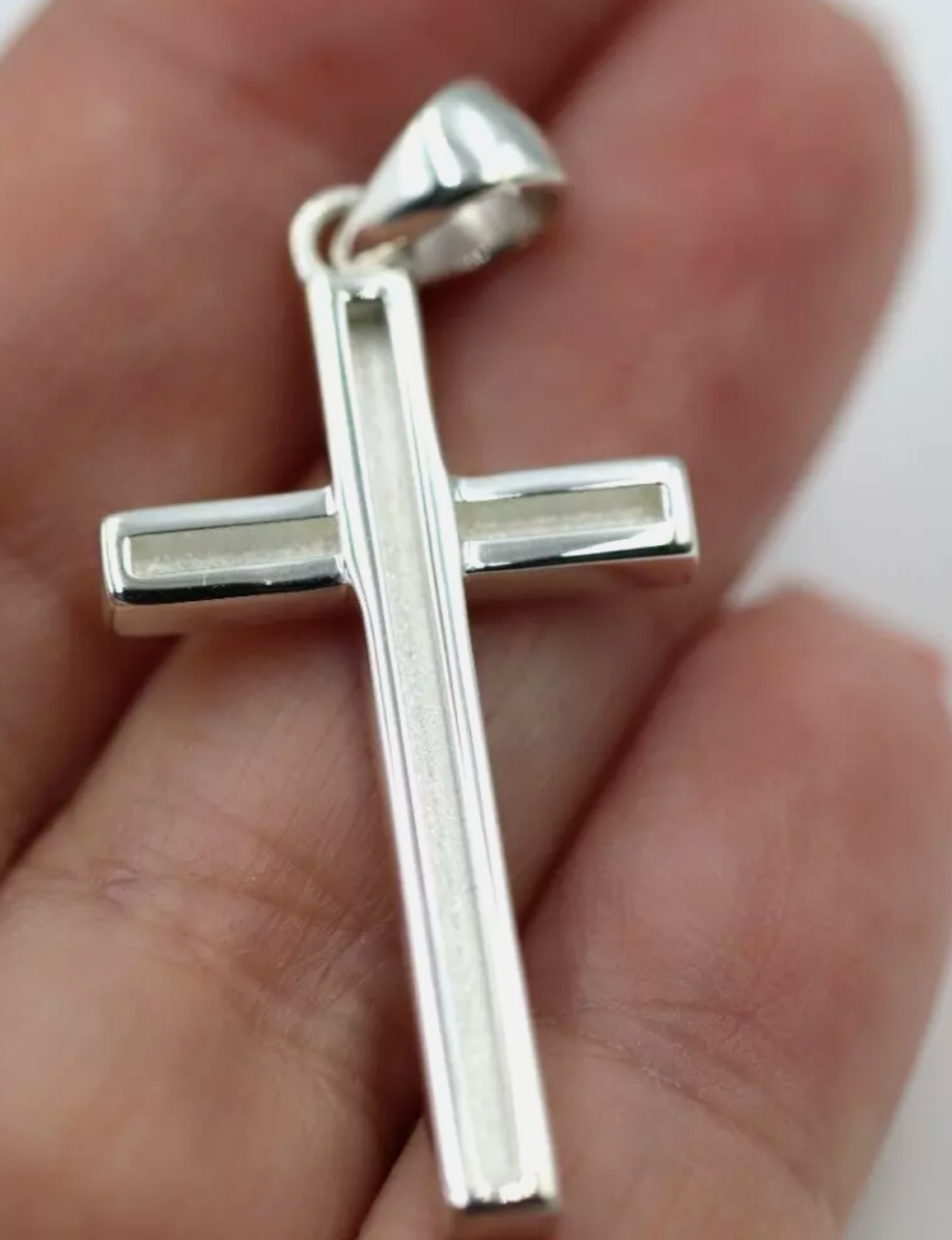 Kaedesigns  Genuine Large Sterling Silver Cross Pendant  38mm x 20mm